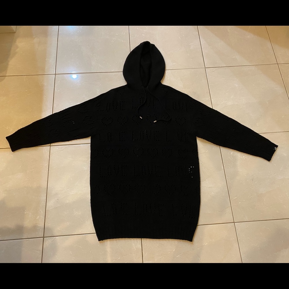 Love Moschino Black Knitted Hoodie/Sweater
